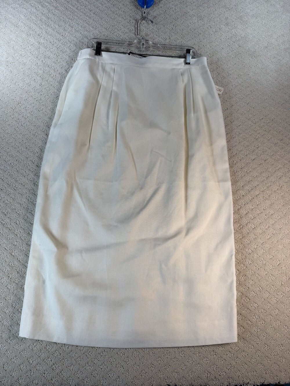 Talbots Vintage Midi Pencil Skirt Womens Ivory Lined 1990s Slit Size 16